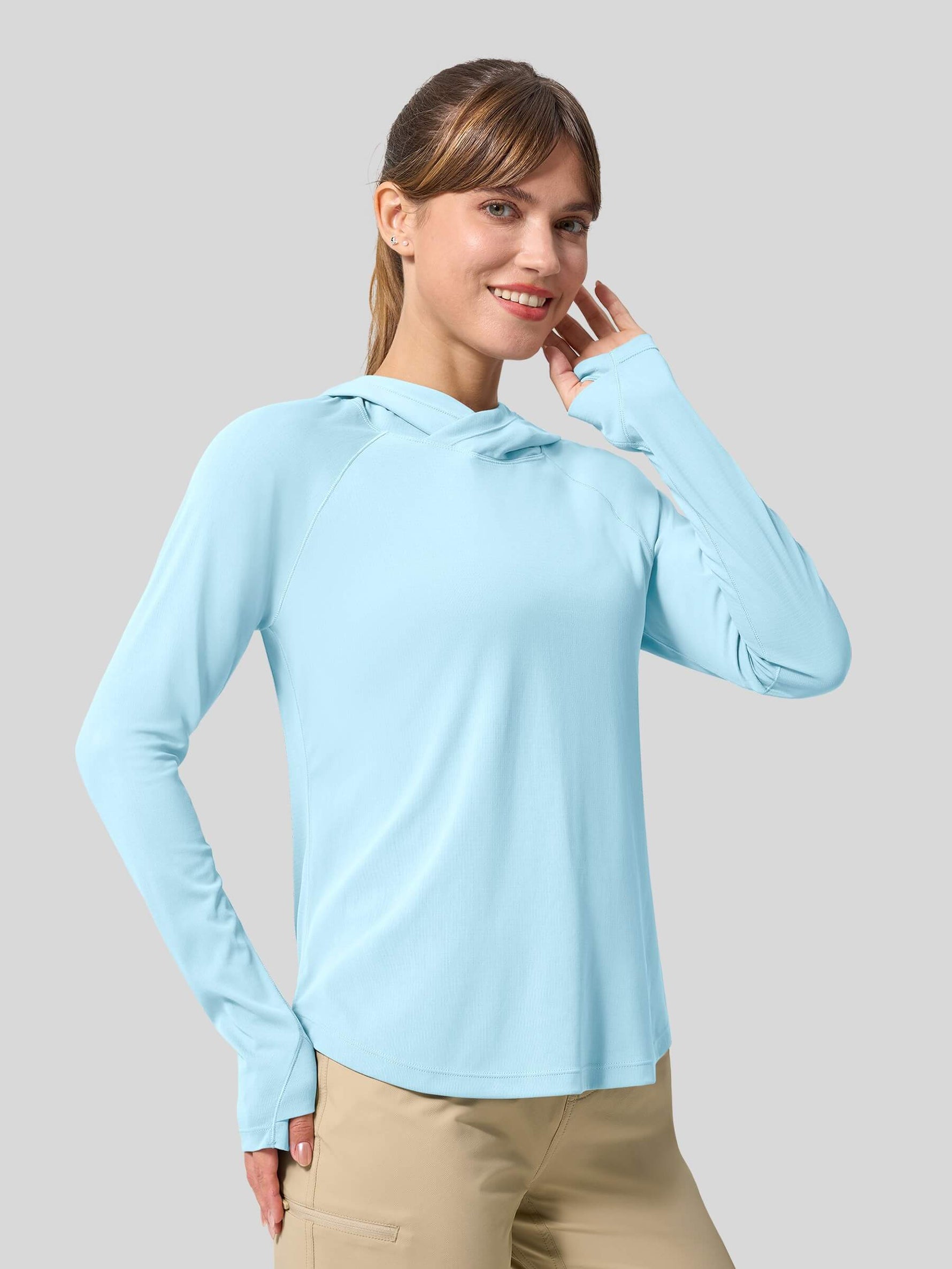 Women's Quick-Dry Sun Hoodies Long Sleeve Shirt_