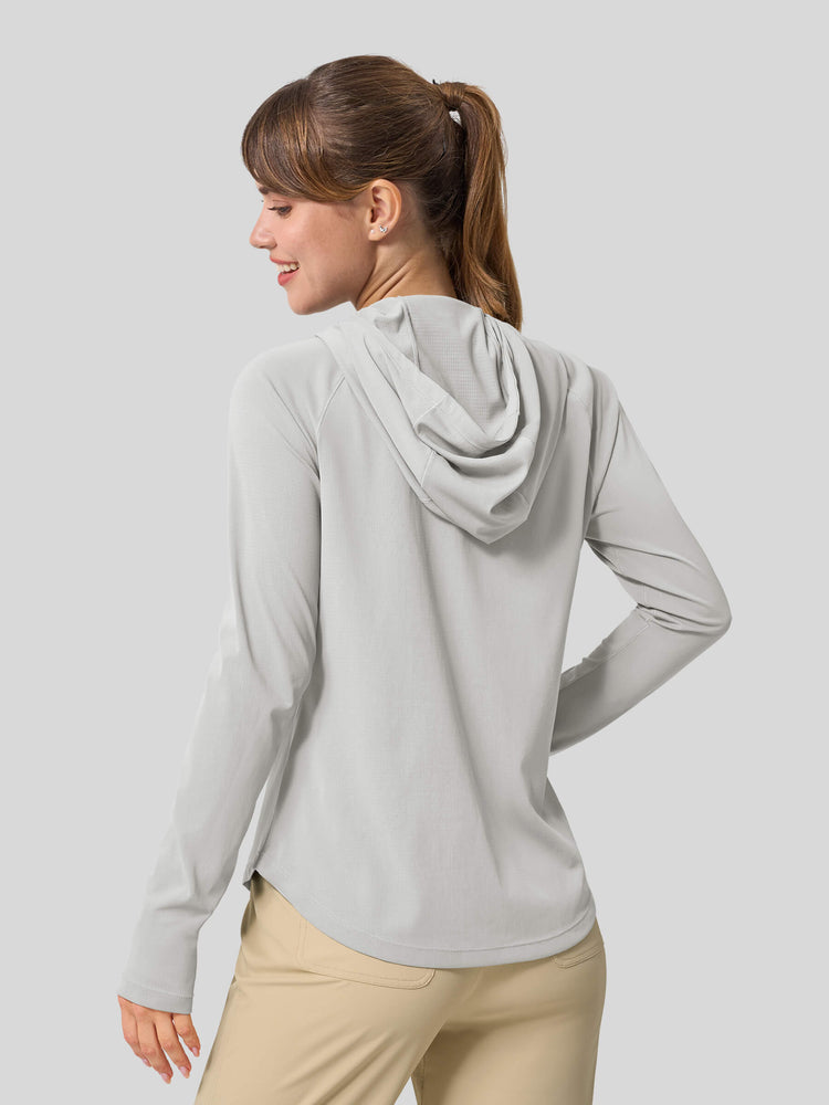 Women's Quick-Dry Sun Hoodies Long Sleeve Shirt_