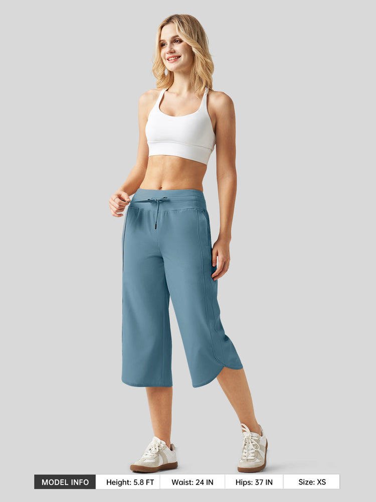 Willit Women's Ultra-soft Wide Leg Capri 