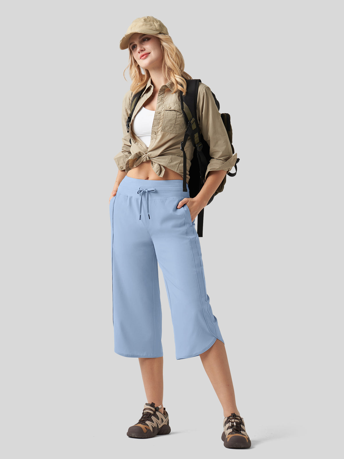 Willit Women's Ultra-soft Wide Leg Capri 