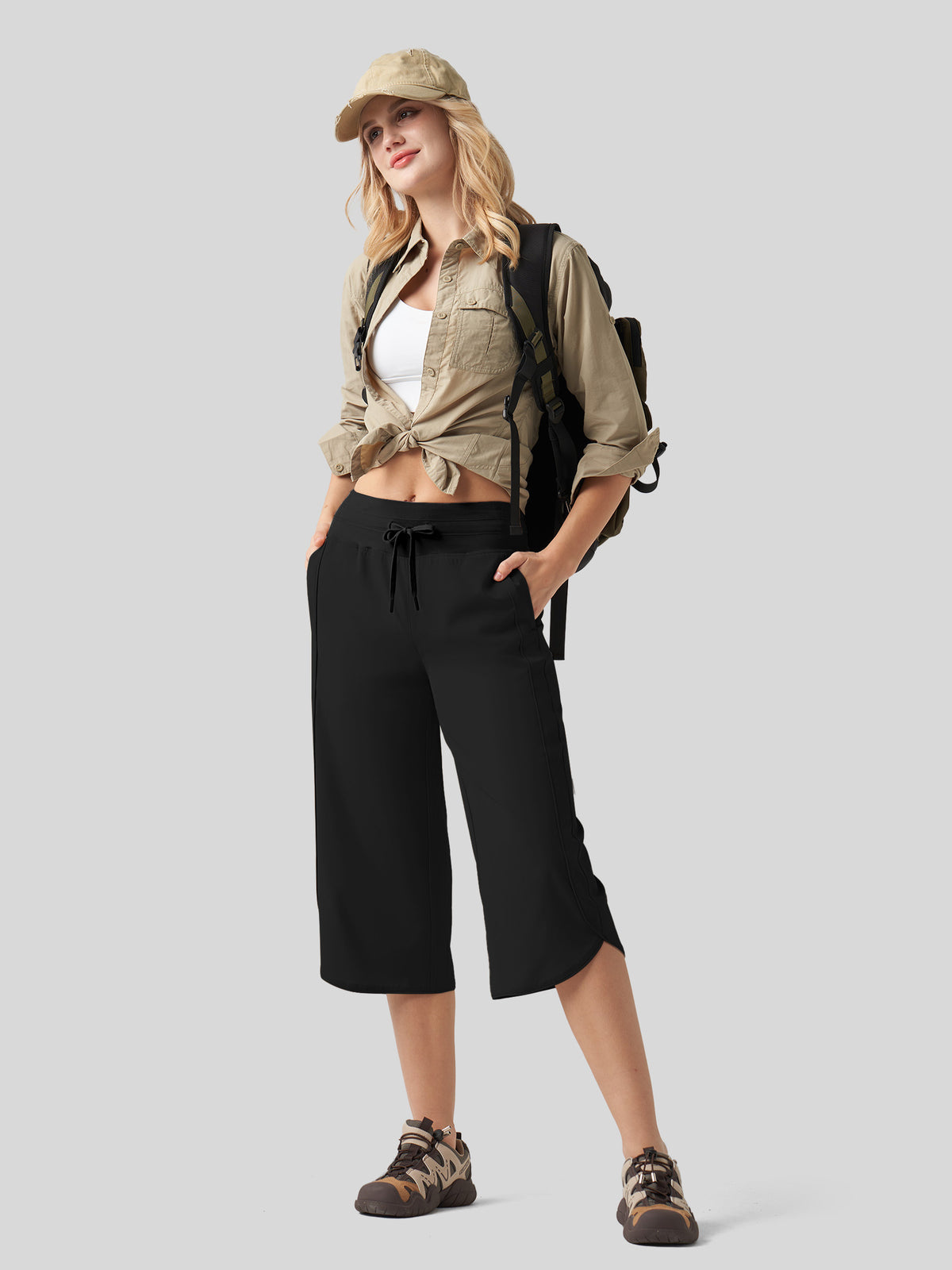 Willit Women's Ultra-soft Wide Leg Capri 