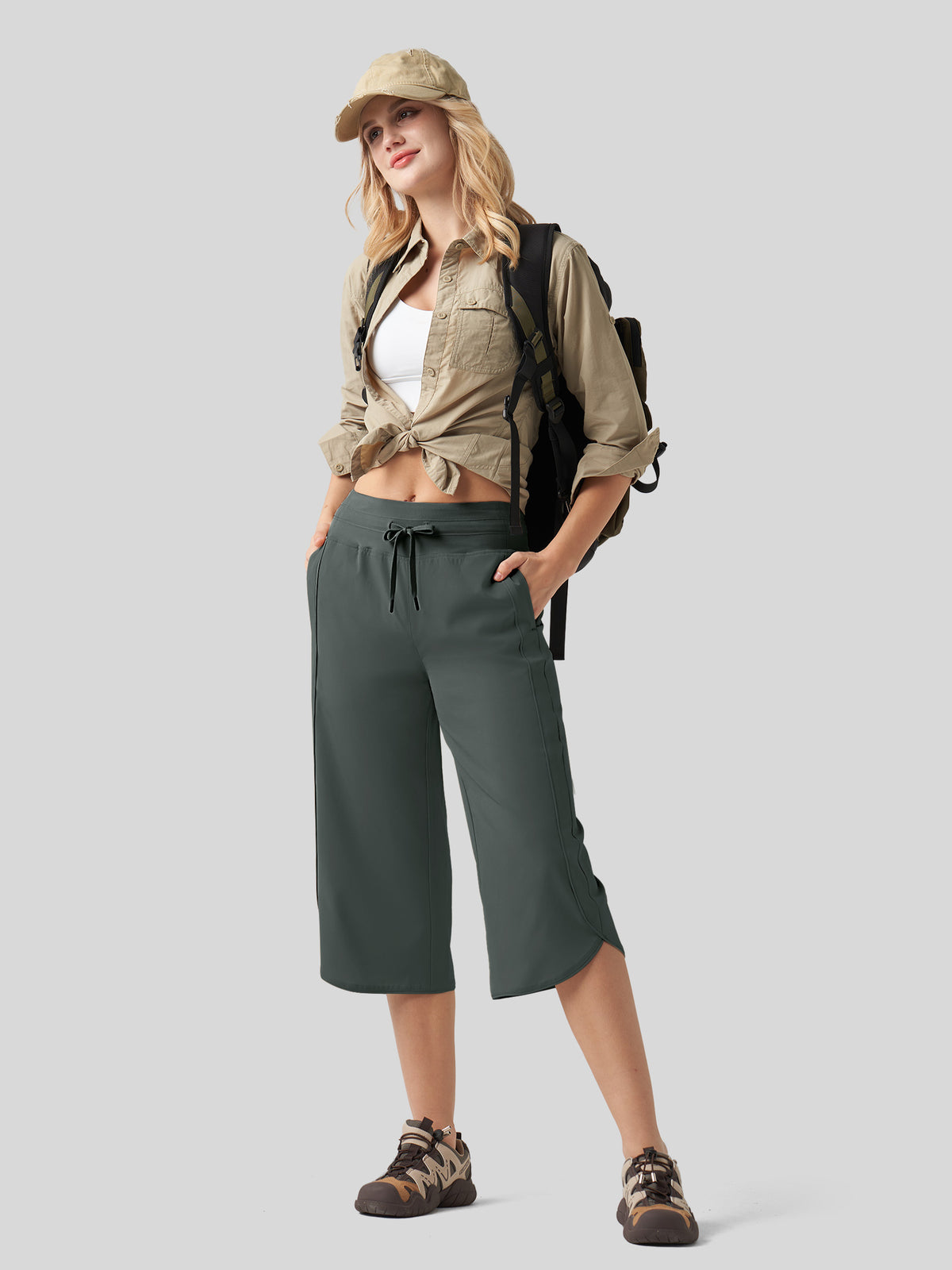 Willit Women's Ultra-soft Wide Leg Capri 