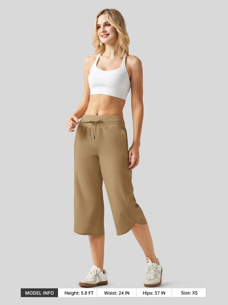 Willit Women's Ultra-soft Wide Leg Capri 