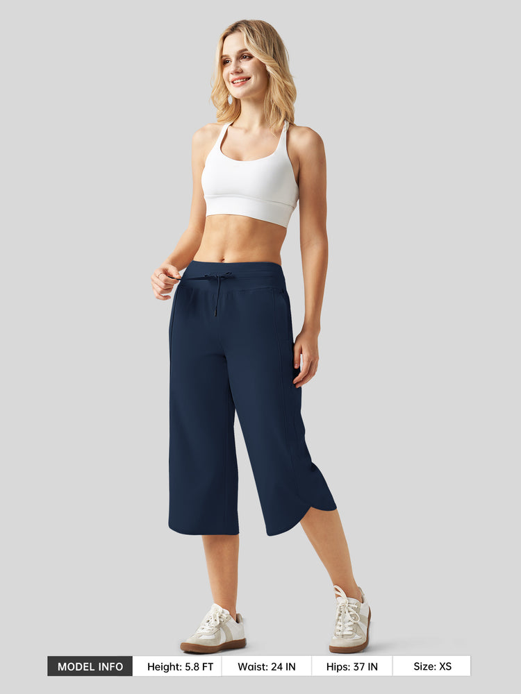 Willit Women's Ultra-soft Wide Leg Capri 