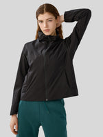 woemn's full-zip athletic jacket with a high collar, fleece-lined  