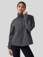 woemn's full-zip athletic jacket with a high collar, fleece-lined  