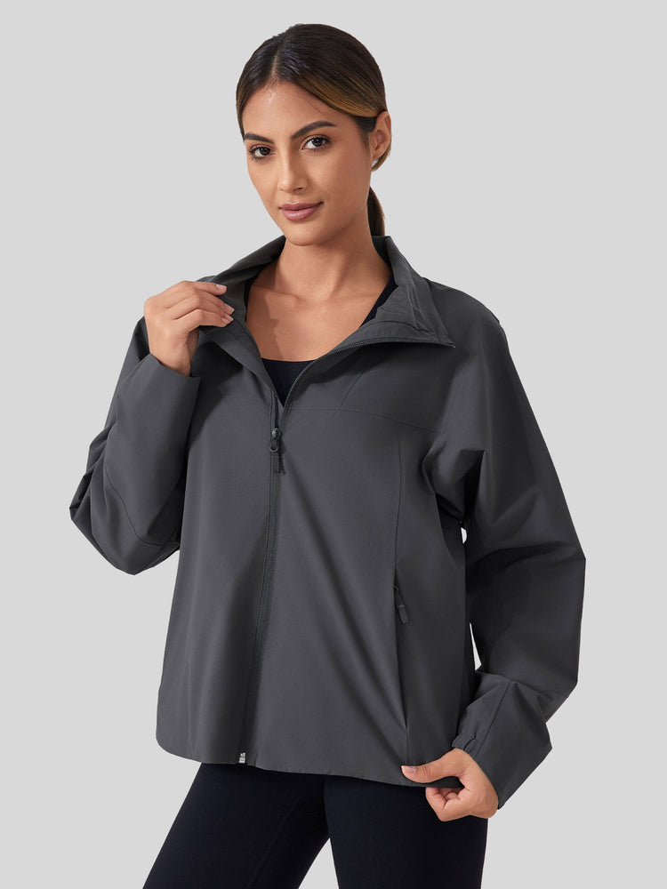 woemn's full-zip athletic jacket with a high collar, fleece-lined  