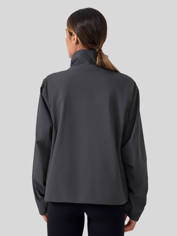 woemn's full-zip athletic jacket with a high collar, fleece-lined  