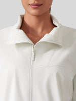 woemn's full-zip athletic jacket with a high collar, fleece-lined  