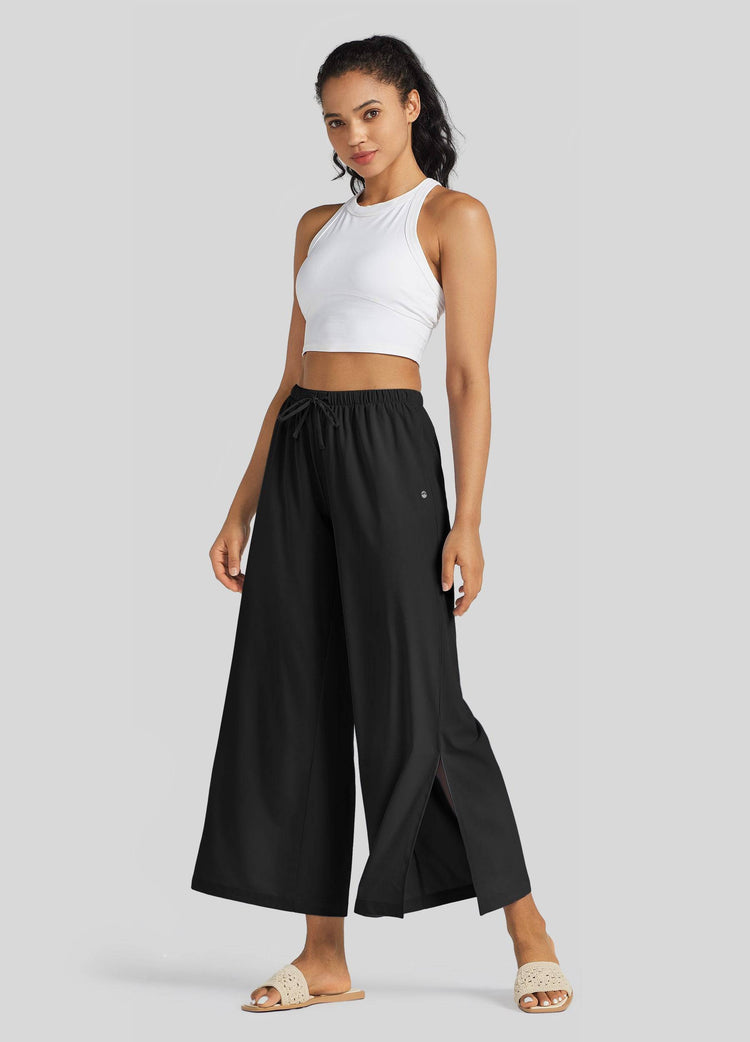 Willit Women's Wide-Leg Cropped Pants 