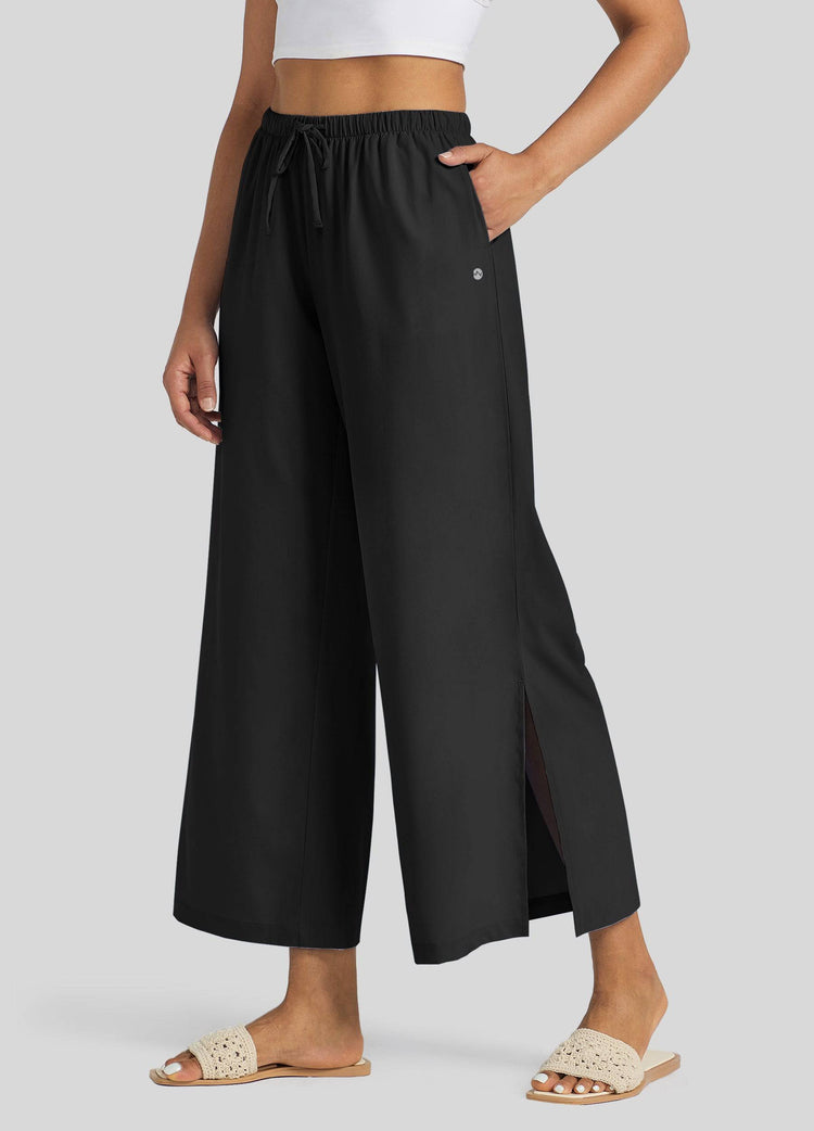 Willit Women's Wide-Leg Cropped Pants 