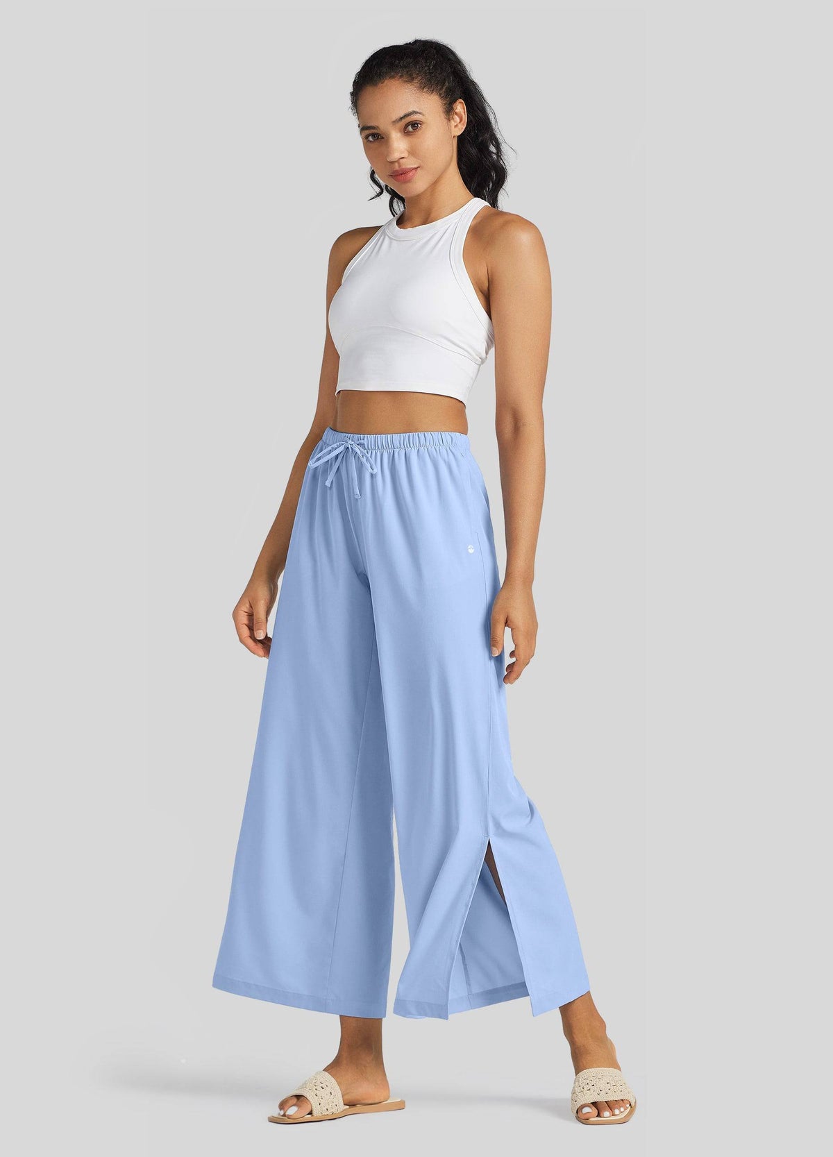 Willit Women's Wide-Leg Cropped Pants 