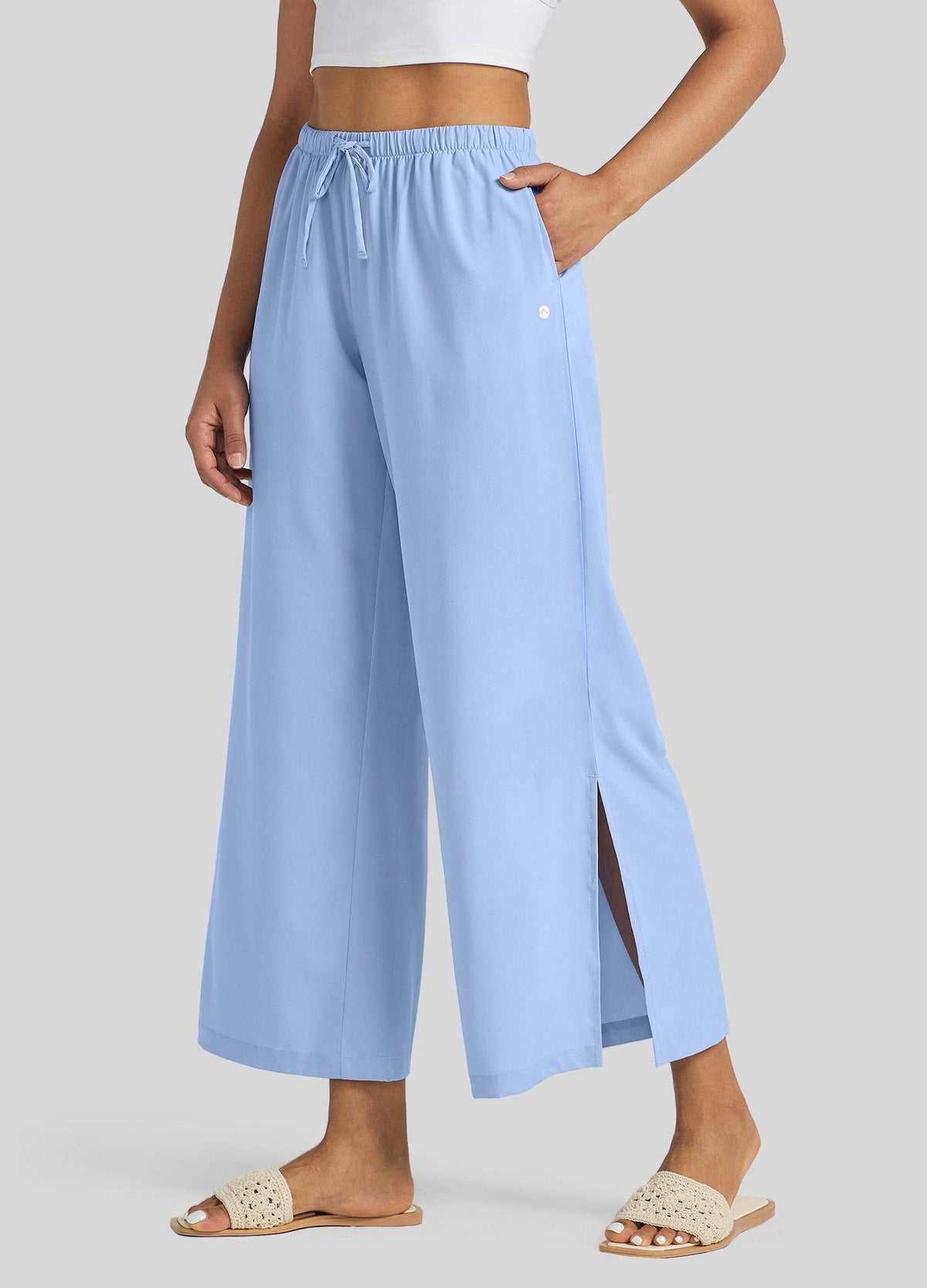 Willit Women's Wide-Leg Cropped Pants 