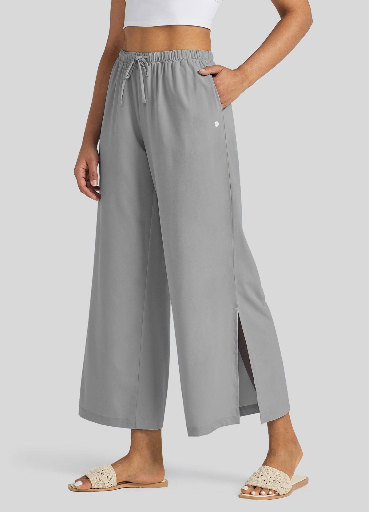 Willit Women's Wide-Leg Cropped Pants 