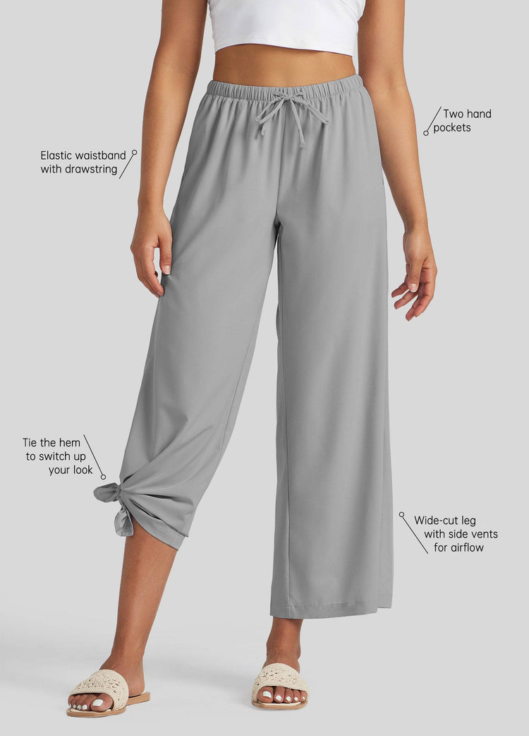 Willit Women's Wide-Leg Cropped Pants 