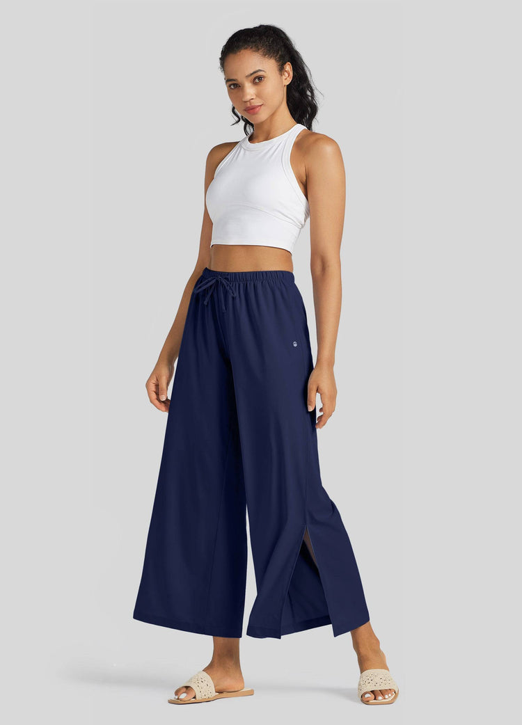 Willit Women's Wide-Leg Cropped Pants 