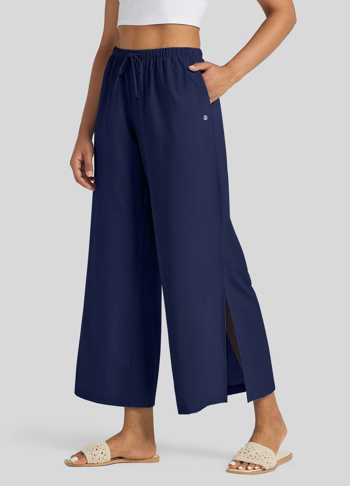 Willit Women's Wide-Leg Cropped Pants 