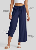 Willit Women's Wide-Leg Cropped Pants 