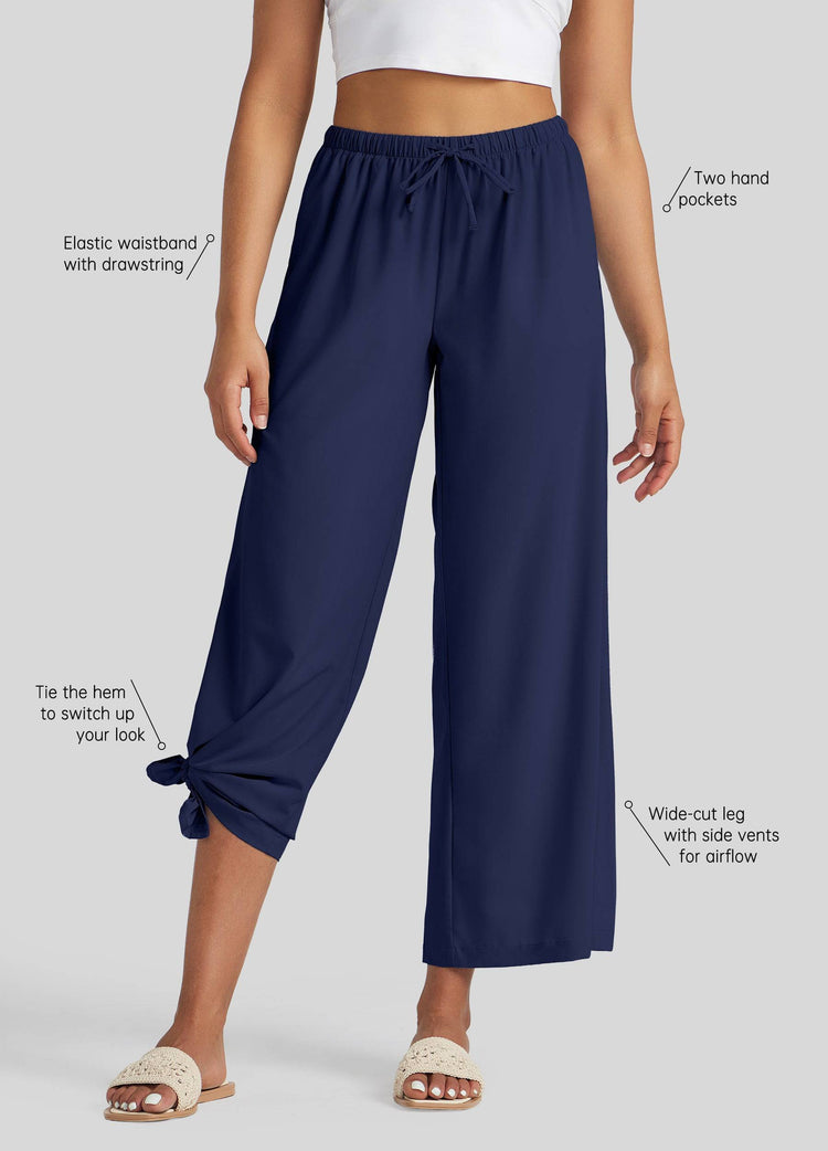 Willit Women's Wide-Leg Cropped Pants 