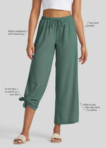 Willit Women's Wide-Leg Cropped Pants 