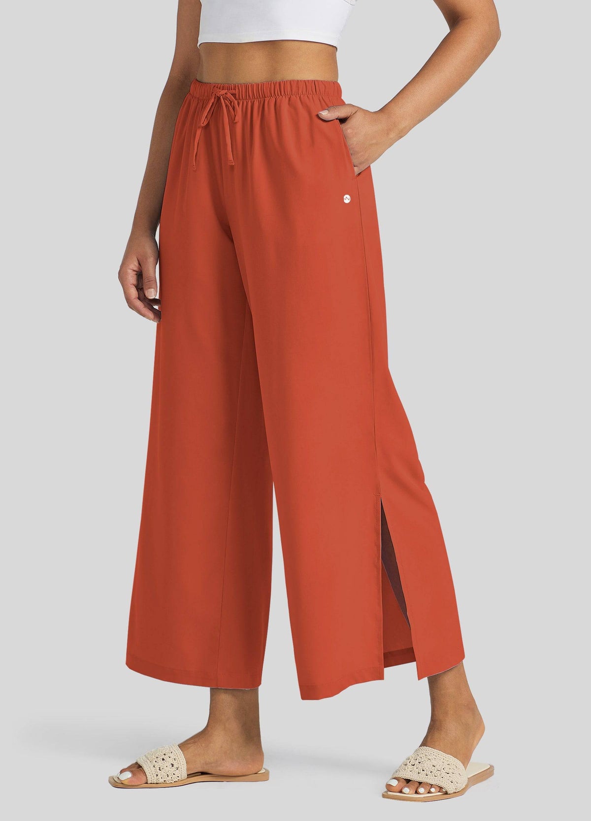 Willit Women's Wide-Leg Cropped Pants 