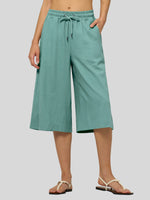 Willit Women's Wide-Leg Linen Capri -