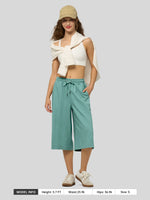 Willit Women's Wide-Leg Linen Capri -