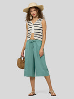 Willit Women's Wide-Leg Linen Capri -