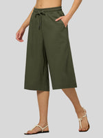 Willit Women's Wide-Leg Linen Capri -