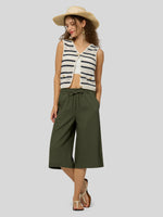 Willit Women's Wide-Leg Linen Capri -