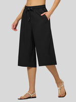 Willit Women's Wide-Leg Linen Capri -