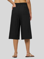 Willit Women's Wide-Leg Linen Capri -