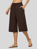 Willit Women's Wide-Leg Linen Capri 