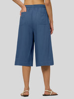 Willit Women's Wide-Leg Linen Capri -