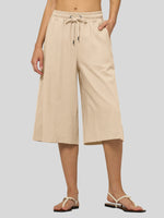 Willit Women's Wide-Leg Linen Capri -
