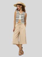 Willit Women's Wide-Leg Linen Capri -
