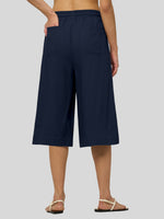 Willit Women's Wide-Leg Linen Capri -