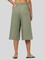 Willit Women's Wide-Leg Linen Capri 
