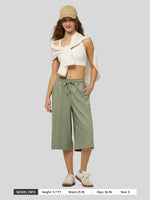 Willit Women's Wide-Leg Linen Capri 