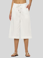 Willit Women's Wide-Leg Linen Capri 