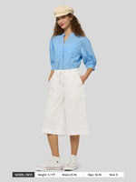Willit Women's Wide-Leg Linen Capri 