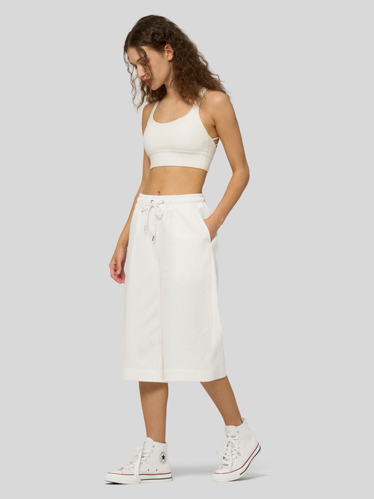 Willit Women's Wide-Leg Linen Capri 