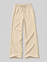 Women's Cotton Linen Wide Leg Pants_