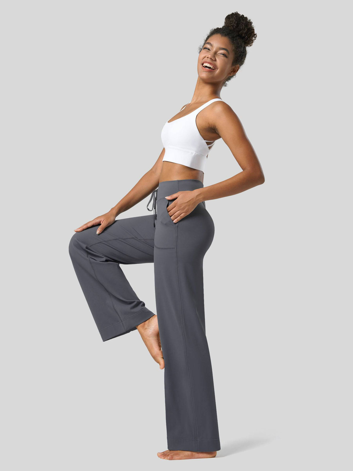 Willit Women's Wide Leg Drawstring Yoga Pants 31 Inch 