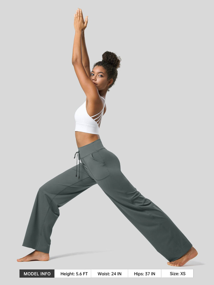 Willit Women's Wide Leg Drawstring Yoga Pants 