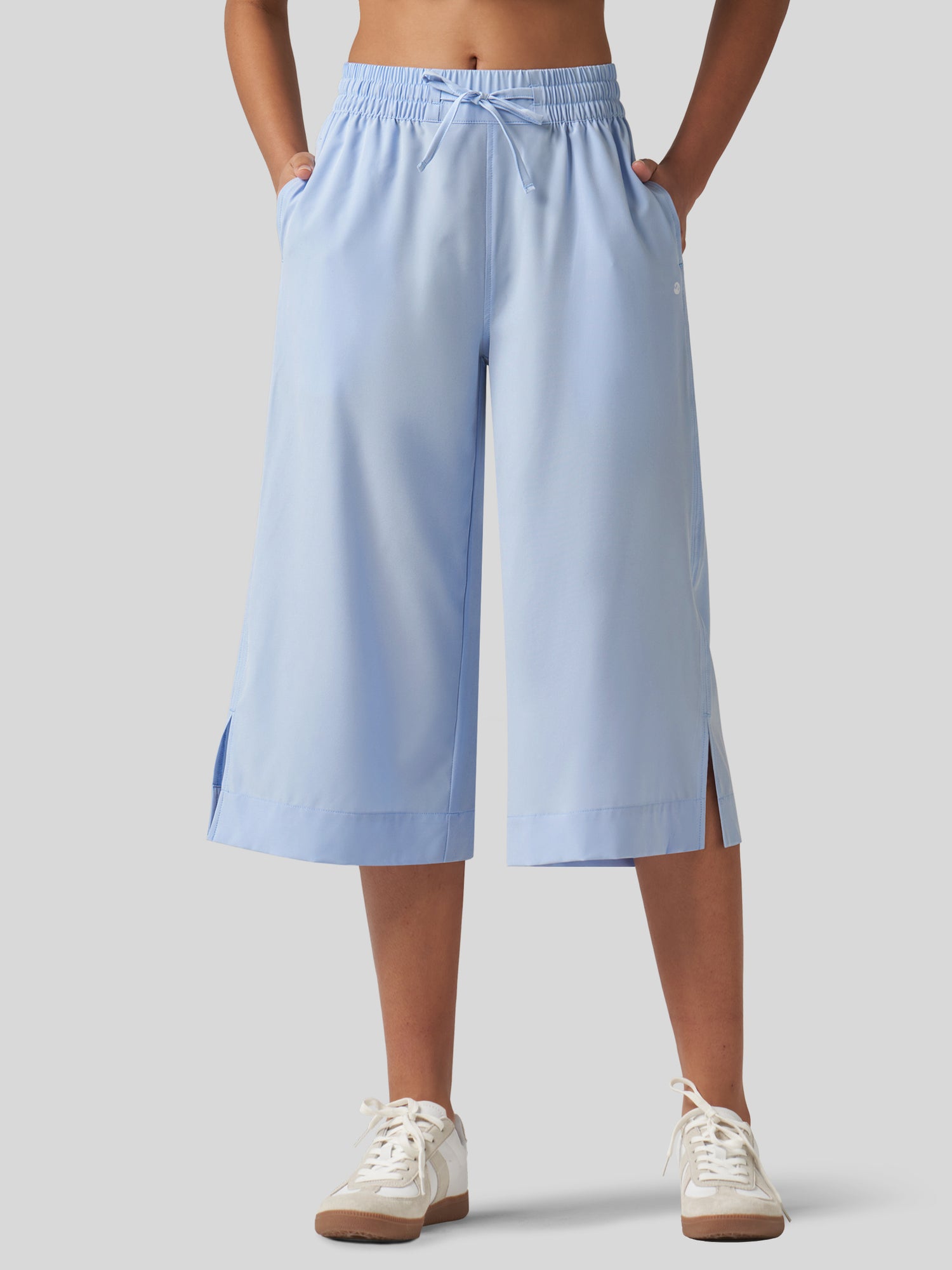 Willit Women's Woven Wide Leg Capris - 