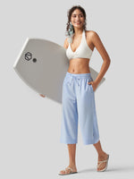 Willit Women's Woven Wide Leg Capris - 
