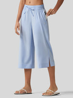 Willit Women's Woven Wide Leg Capris - 