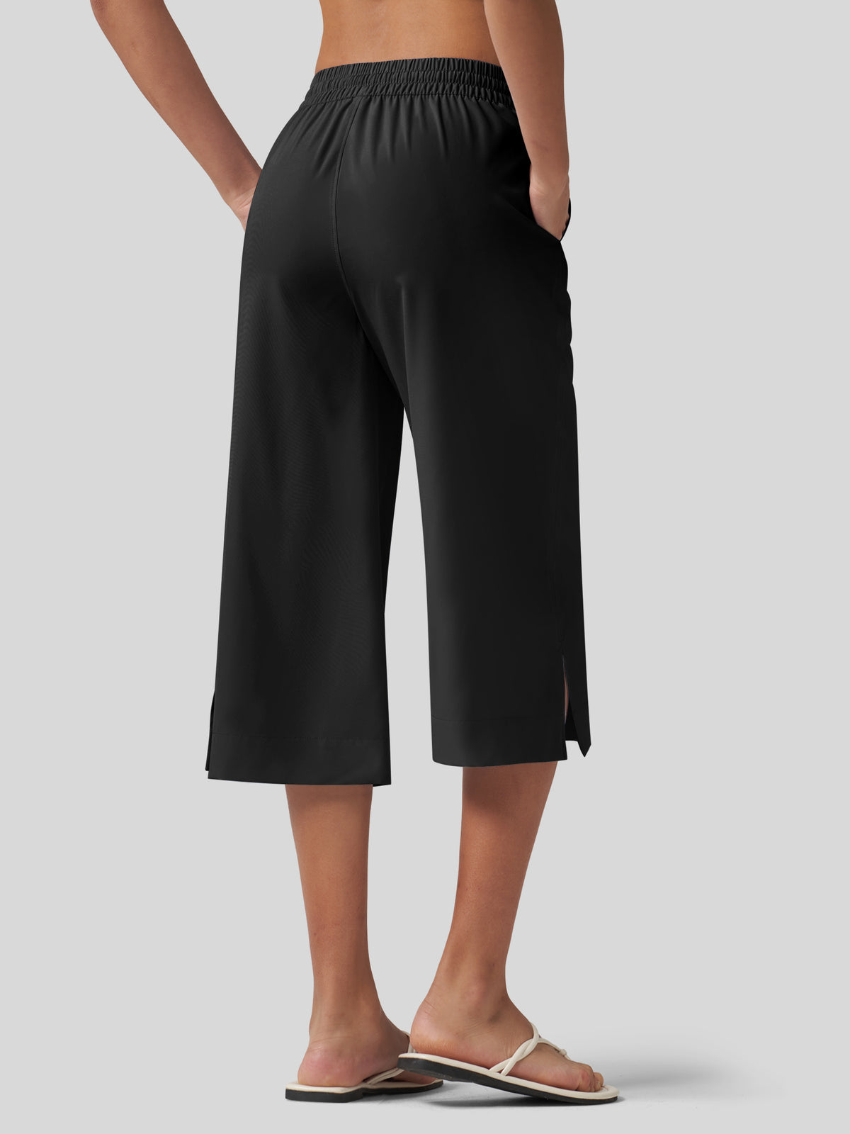 Willit Women's Woven Wide Leg Capris - 