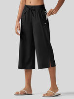 Willit Women's Woven Wide Leg Capris - 
